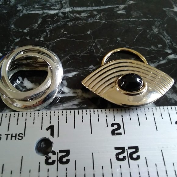 2 Vintage Scarf Clips- Silver & Gold Tone - Picture 2 of 6